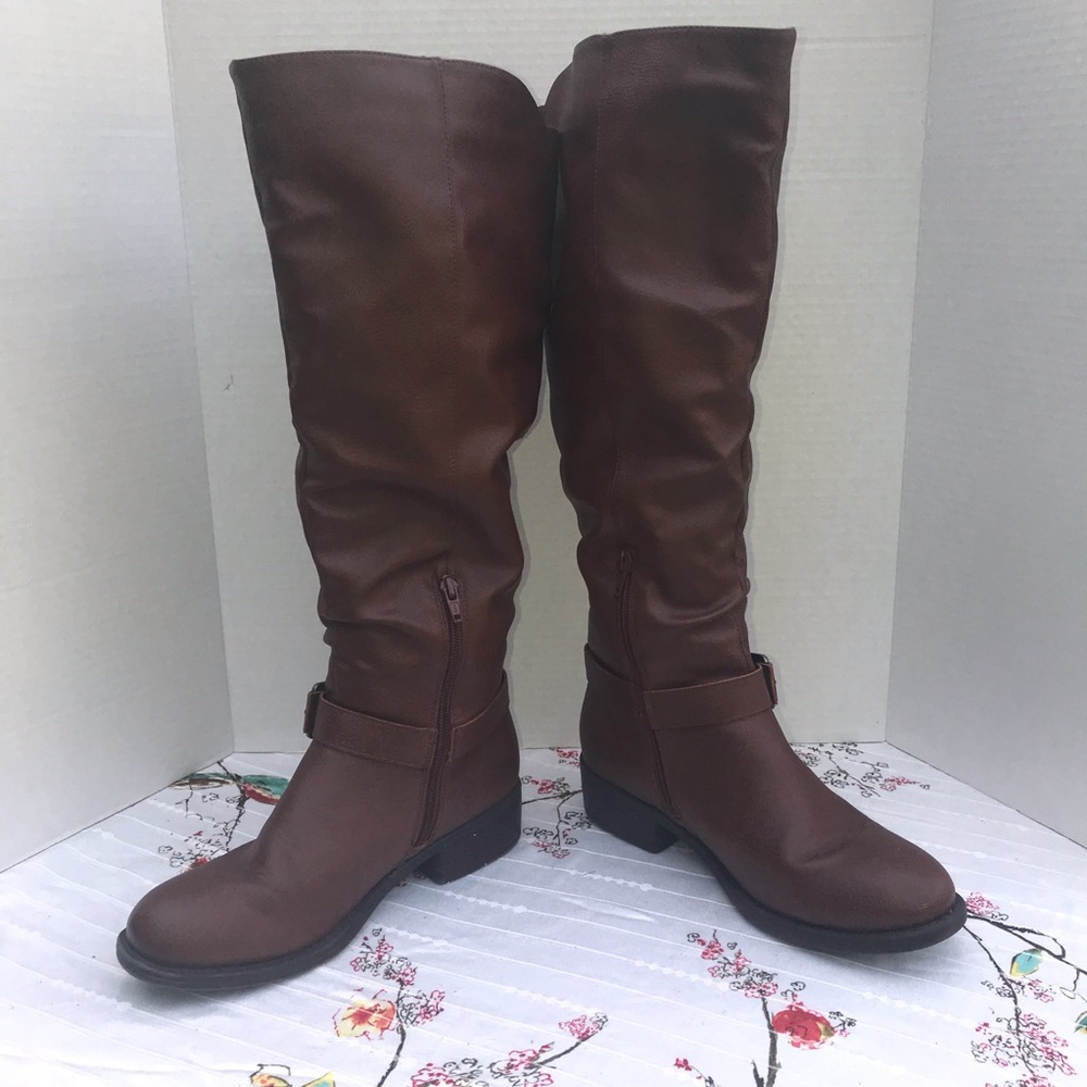 Apt 9 Brown Knee High Riding Boots Size 9 Wide